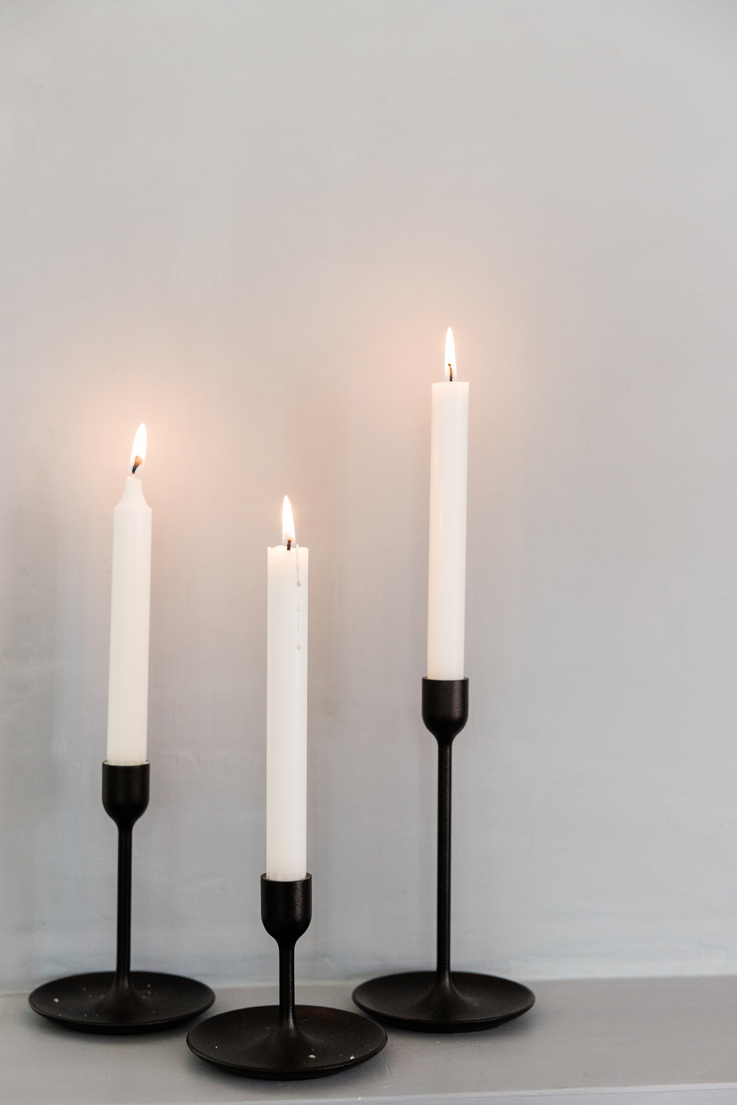 Lighted Candles on Candle Holders